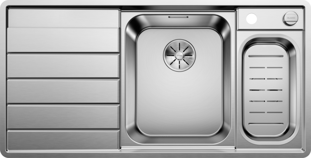 Chiuveta AXA III 6 S-IF, 522104,cuva dreapta, otel satinat, 100 cm, tocator inclus, Blanco